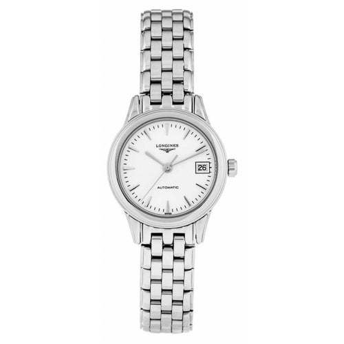 Ladies' Flagship Automatic Stainless Steel Watch, White Dial