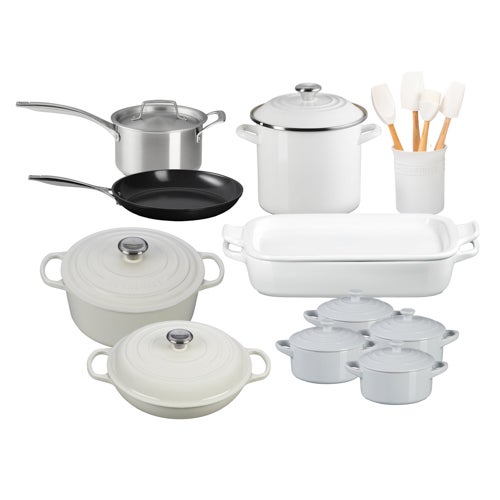 20pc Mixed Material Kitchen Set, White