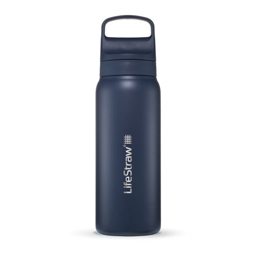 LifeStraw Go 24oz Stainless Steel Filtered Water Bottle, Aegean Sea