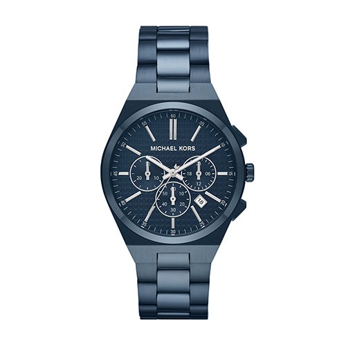 Men's Lennox Chronograph Blue Stainless Steel Watch, Blue Dial