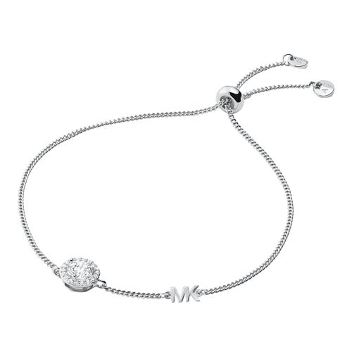 MK Pave Halo Silver Slider Bracelet