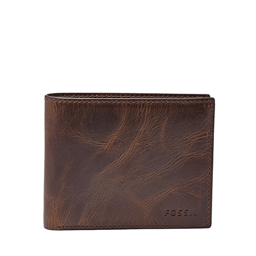 Derrick Flip ID Bifold Wallet, Dark Brown