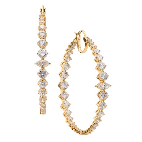 Leah Statement Hoop Earrings, Gold