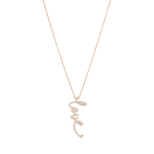 Pave Love Necklace, Gold