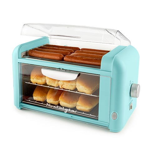 Hot Dog Roller & Bun Warmer, Aqua