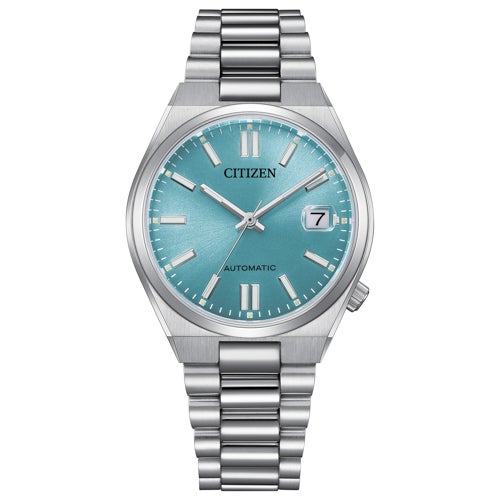 Unisex Tsuyosa Automatic Eco-Drive Silver-Tone SS Watch, Ice Blue Dial