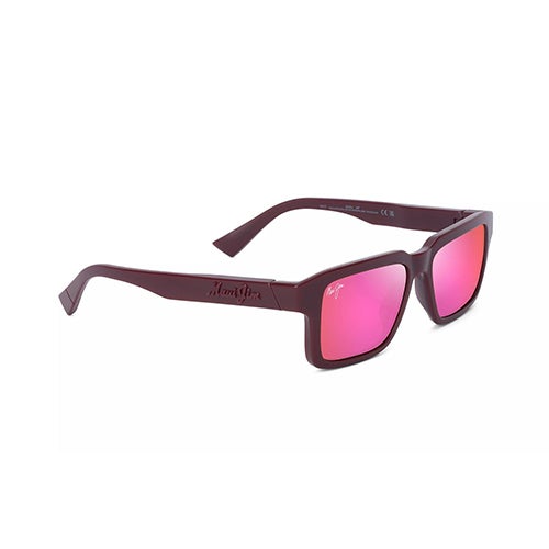 Kahiko Polarized Sunglasses, Matte Burgundy Frame, MAUI Bronze Lens