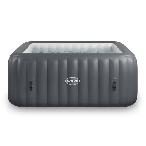 Pacific Square 6 Person Inflatable Spa, Dark Gray