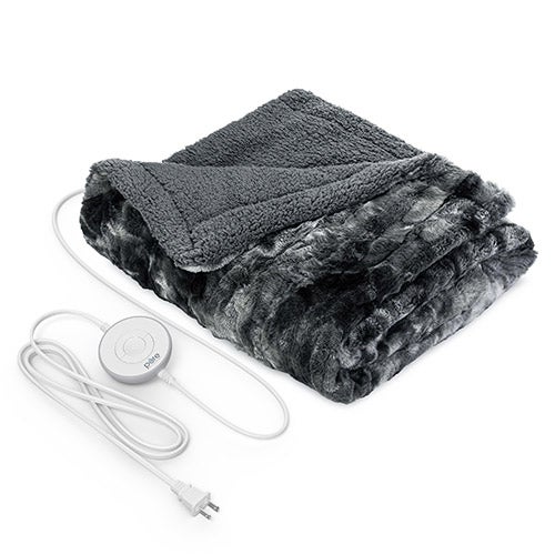 PureRadiance Luxury Heated Throw Blanket, Smoke