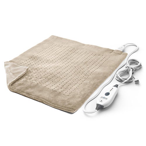 PureRelief Ultra-Wide Microplush Heating Pad, Tan