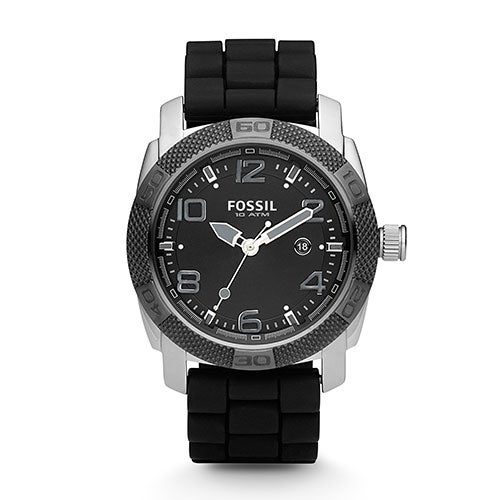 Fossil Mens Silicone Strap Sport Watch