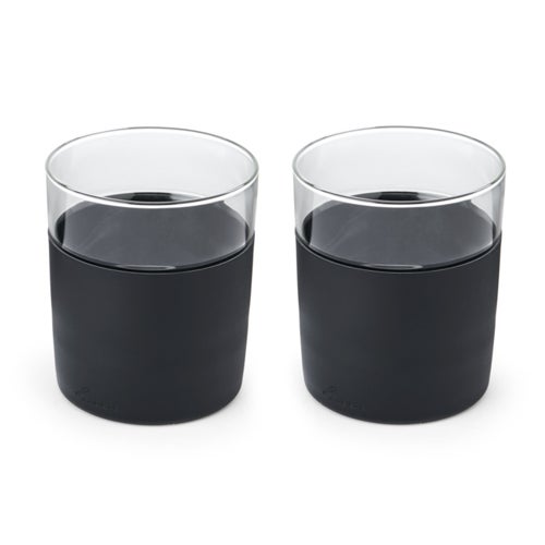 2pc Freezable Whiskey Glass Set, Black