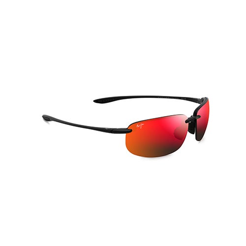 Ho'okipa XL Polarized Sunglasses, Matte Black Frame, Hawaii Lava Lens