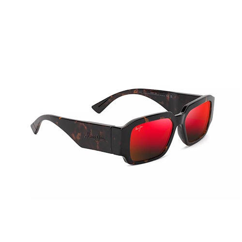 Kupale Polarized Sunglasses, Shiny Dark Havana Frame, Hawaii Lava Lens