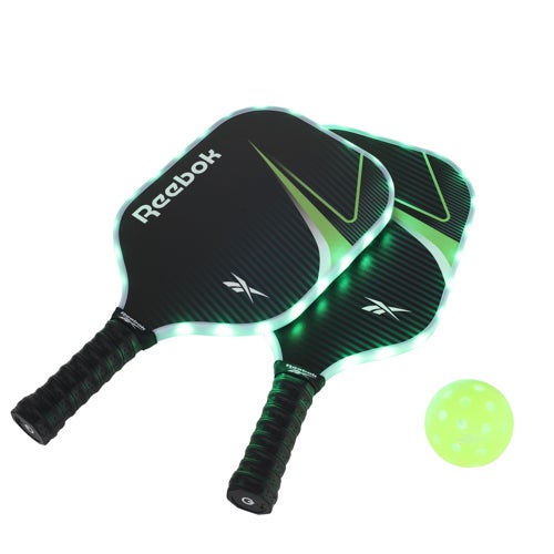 LED 2pc Fiberglass Pickleball Set, Green