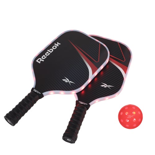 LED 2pc Fiberglass Pickleball Set, Red