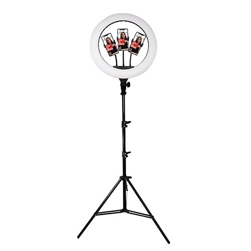 Pro Live Stream 18" LED Ring Light w/ 3 Device Holders