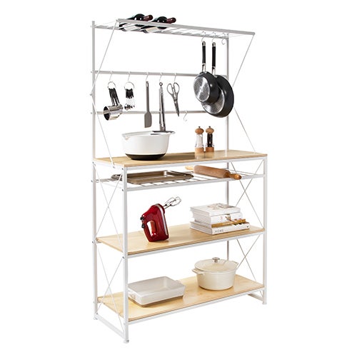 Kitchen Baker's Rack, White/Oak