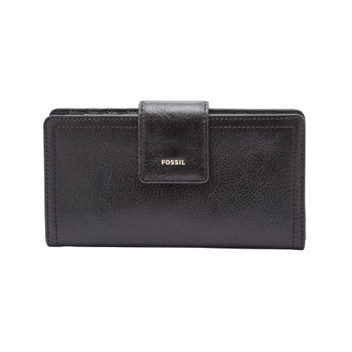 Logan Leather RFID Tab Clutch Wallet, Black