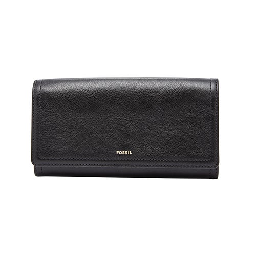 Ladies Logan RFID Flap Clutch, Black