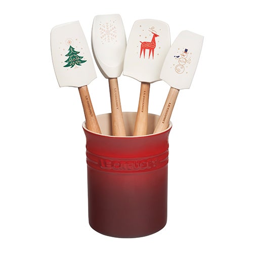 Noel Collection 5pc Utensil Set w/ Crock, Red