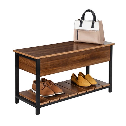 Entryway Shoe Storage & Bench, Walnut