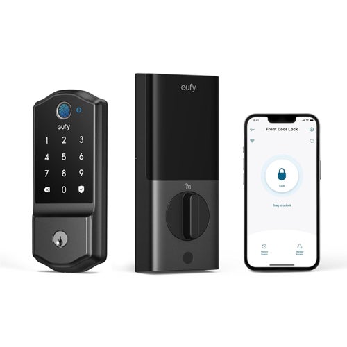 C220 Fingerprint Keyless Entry Smart Lock, Black Retro