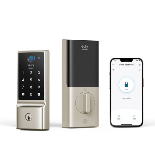 C220 Fingerprint Keyless Entry Smart Lock, Satin Nickel