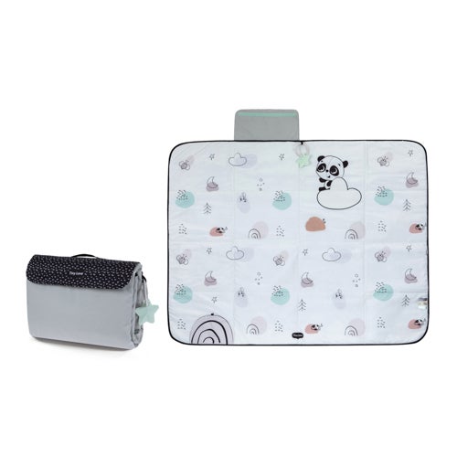 XL Outdoor Picnic Mat, Black & White Decor