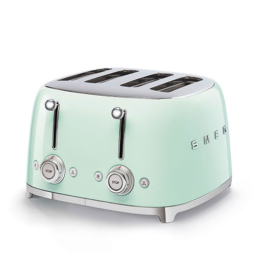 4 Slice 4 Slot Toaster, Pastel Green