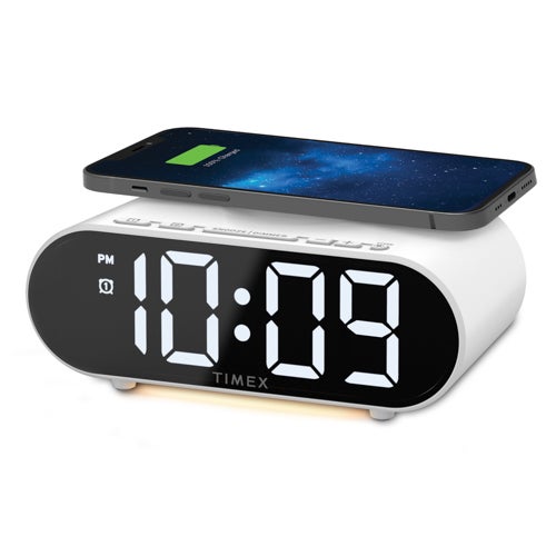 Dual Alarm Clock w/ Fast Wireless Charging and Nightlight