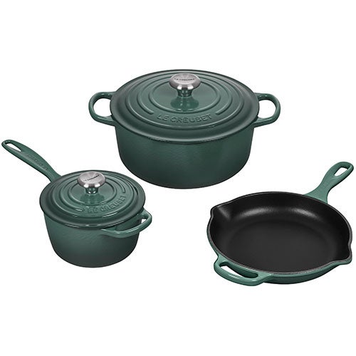 5pc Signature Cast Iron Cookware Set, Artichaut