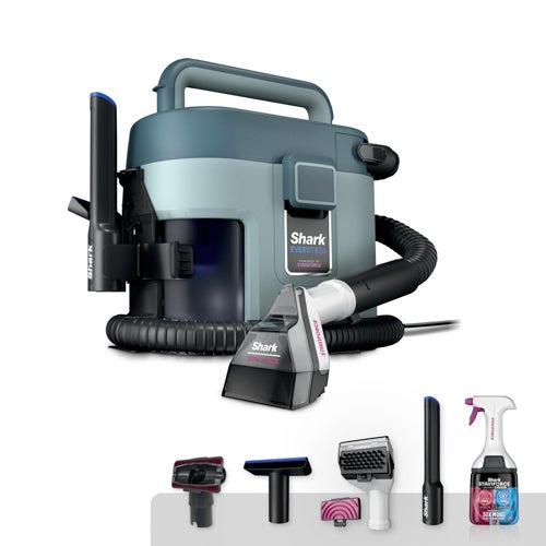 EveryMess Corded Portable Vacuum and Stain Remover, Light Blue
