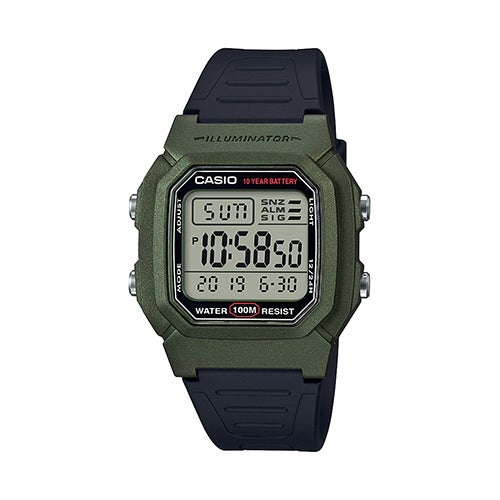 Mens Large Sports Digital Watch, Black/Green