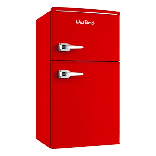 3.1 Cubic Feet Retro Compact Two Door Refrigerator, Red