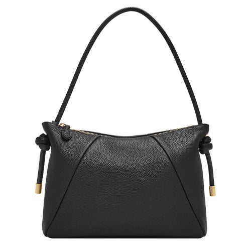 Willa Leather Shoulder Bag, Black