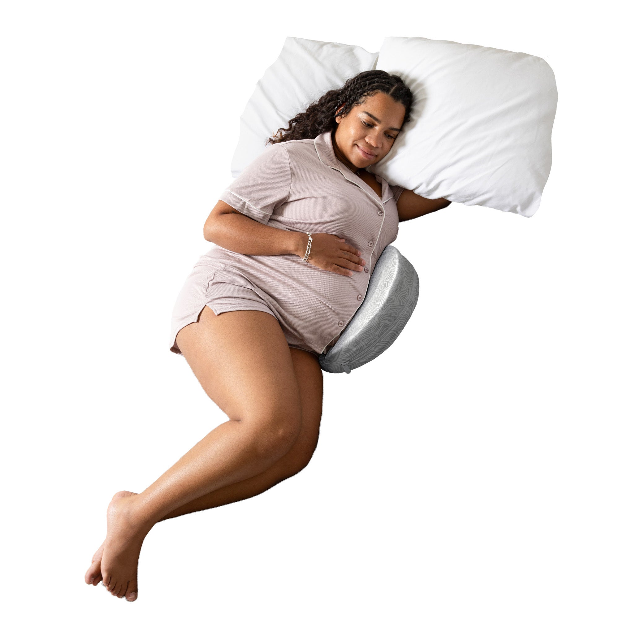 Boppy Pregnancy Support Wedge Pillow Gray Abstract Leaves