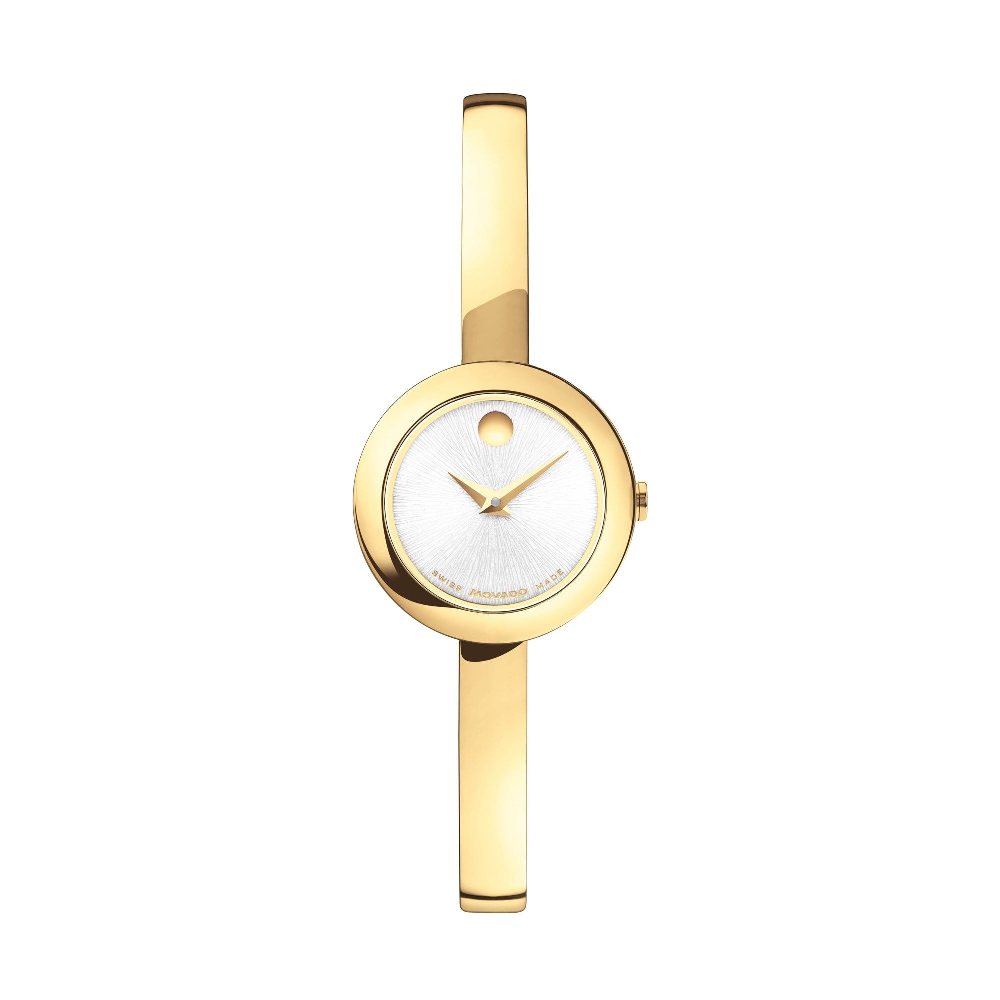 Ladies Museum Bangle Gold-Tone Stainless Steel Watch White Dial