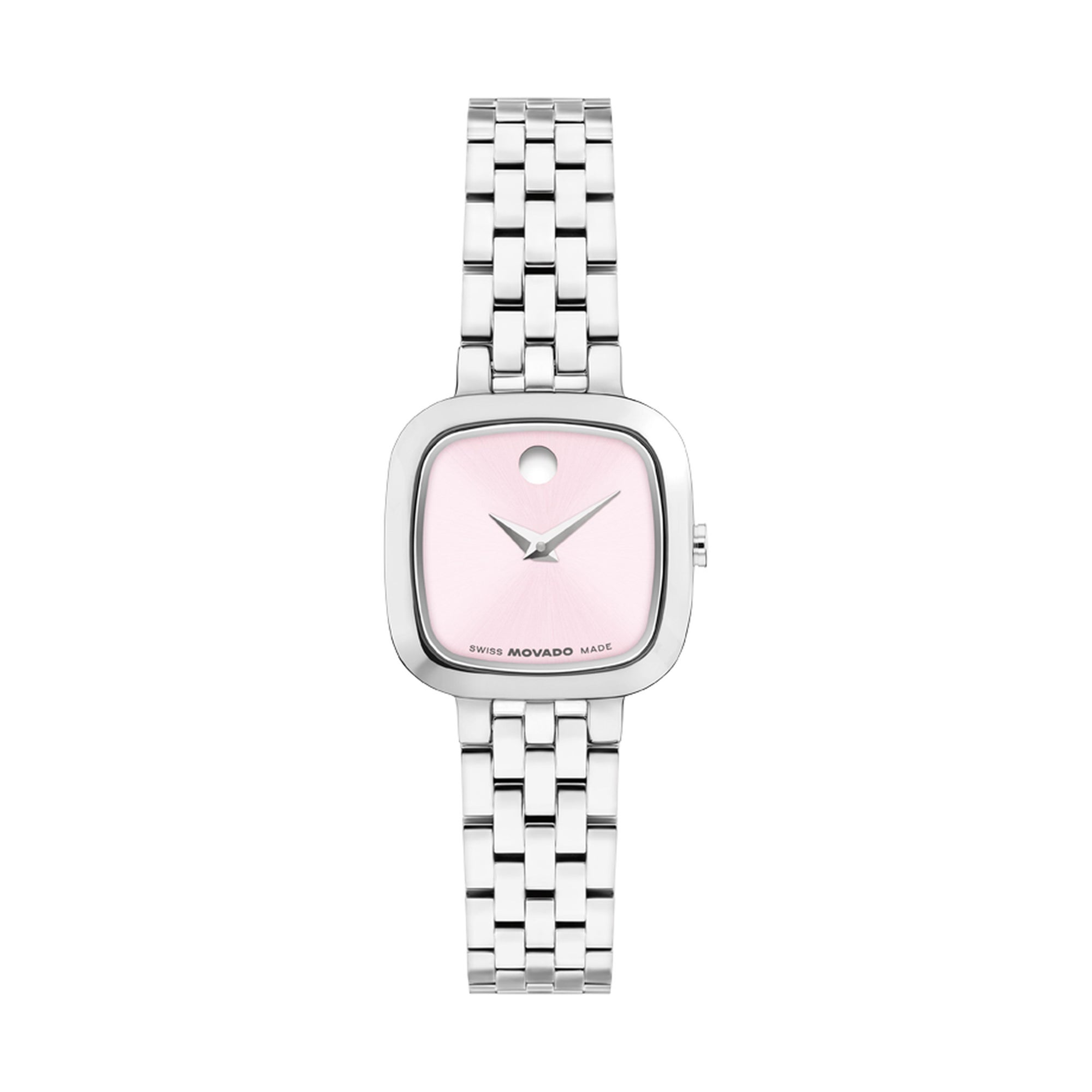 Ladies Museum Classic Silver-Tone Stainless Steel Watch Blush Dial