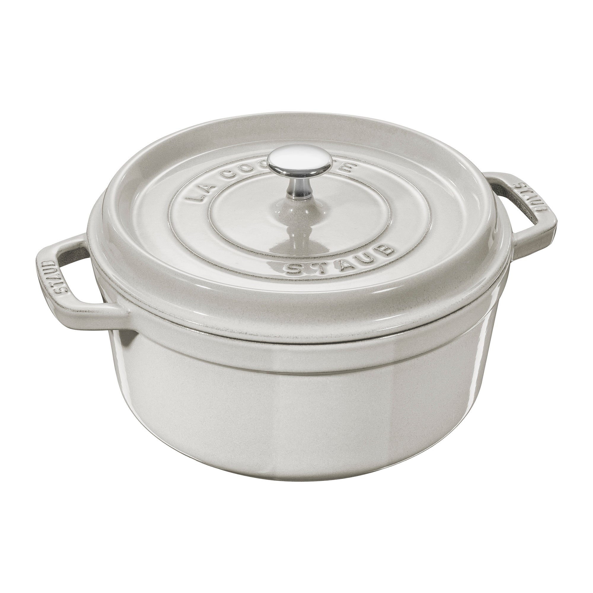 4qt Cast Iron Round Dutch Oven White Truffle