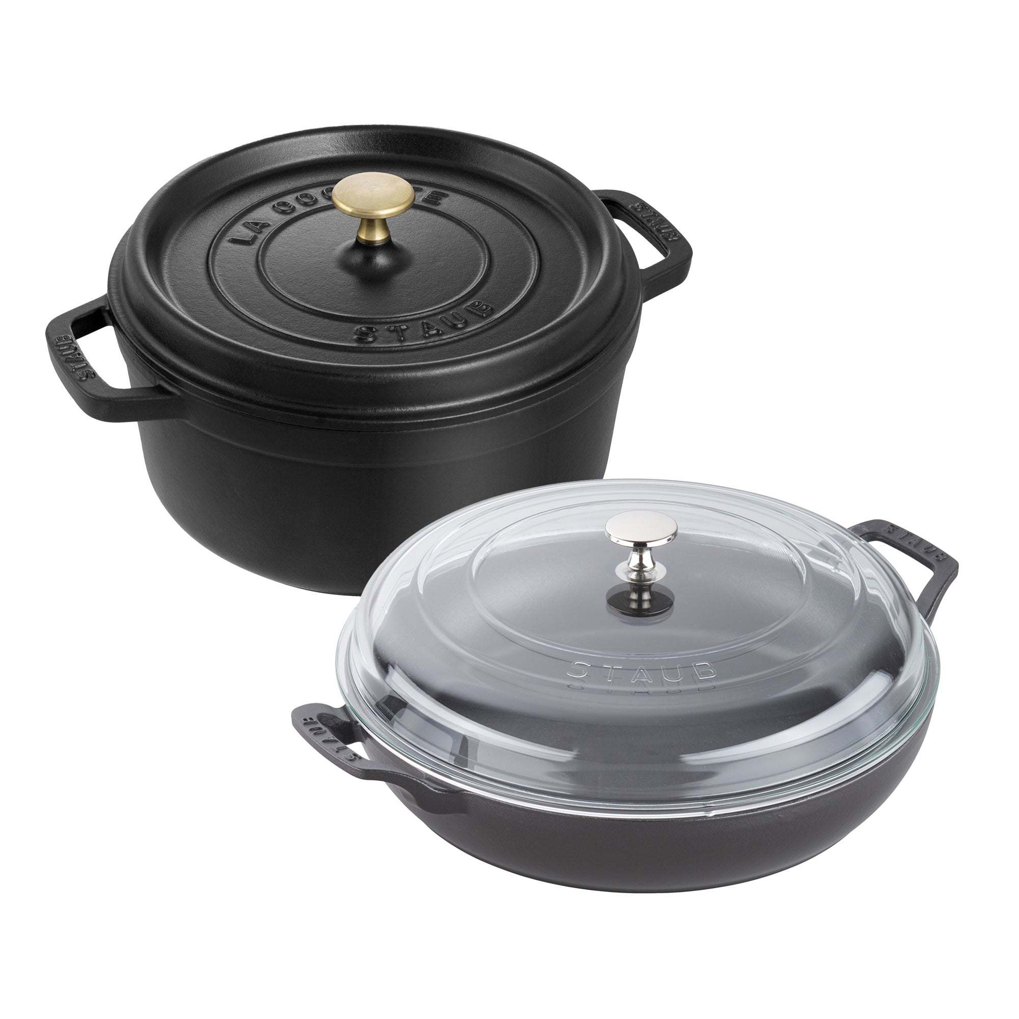 4pc Cast Iron Cookware Set Matte  Black