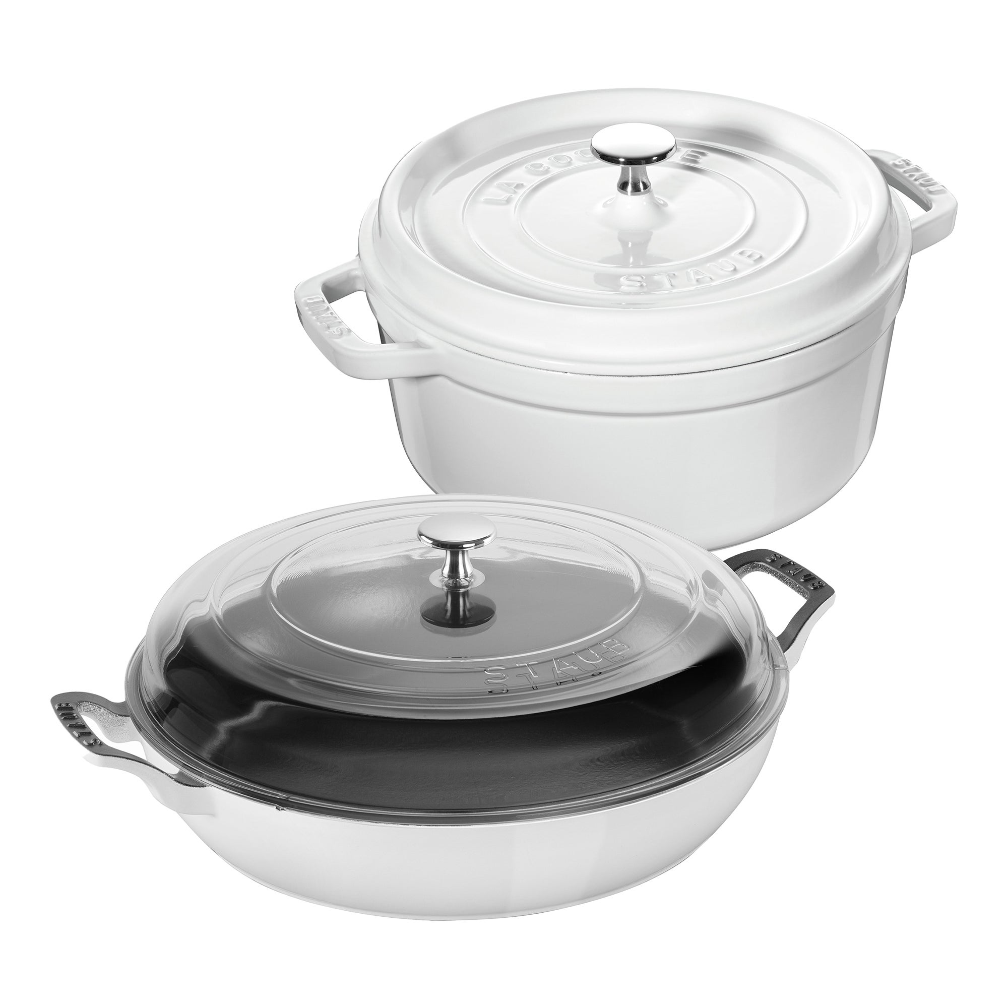 4pc Cast Iron Cookware Set White