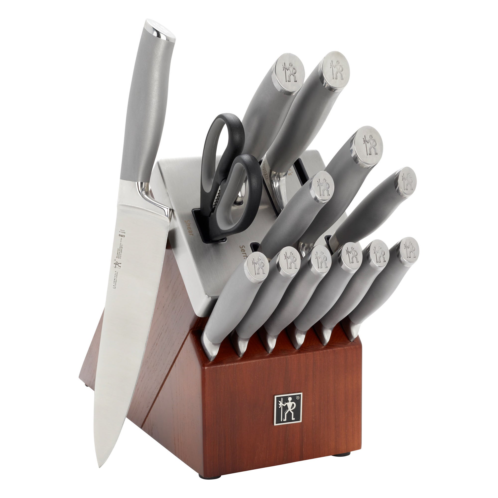 Graphite 14pc Self-Sharpening Knife Block Set Brown