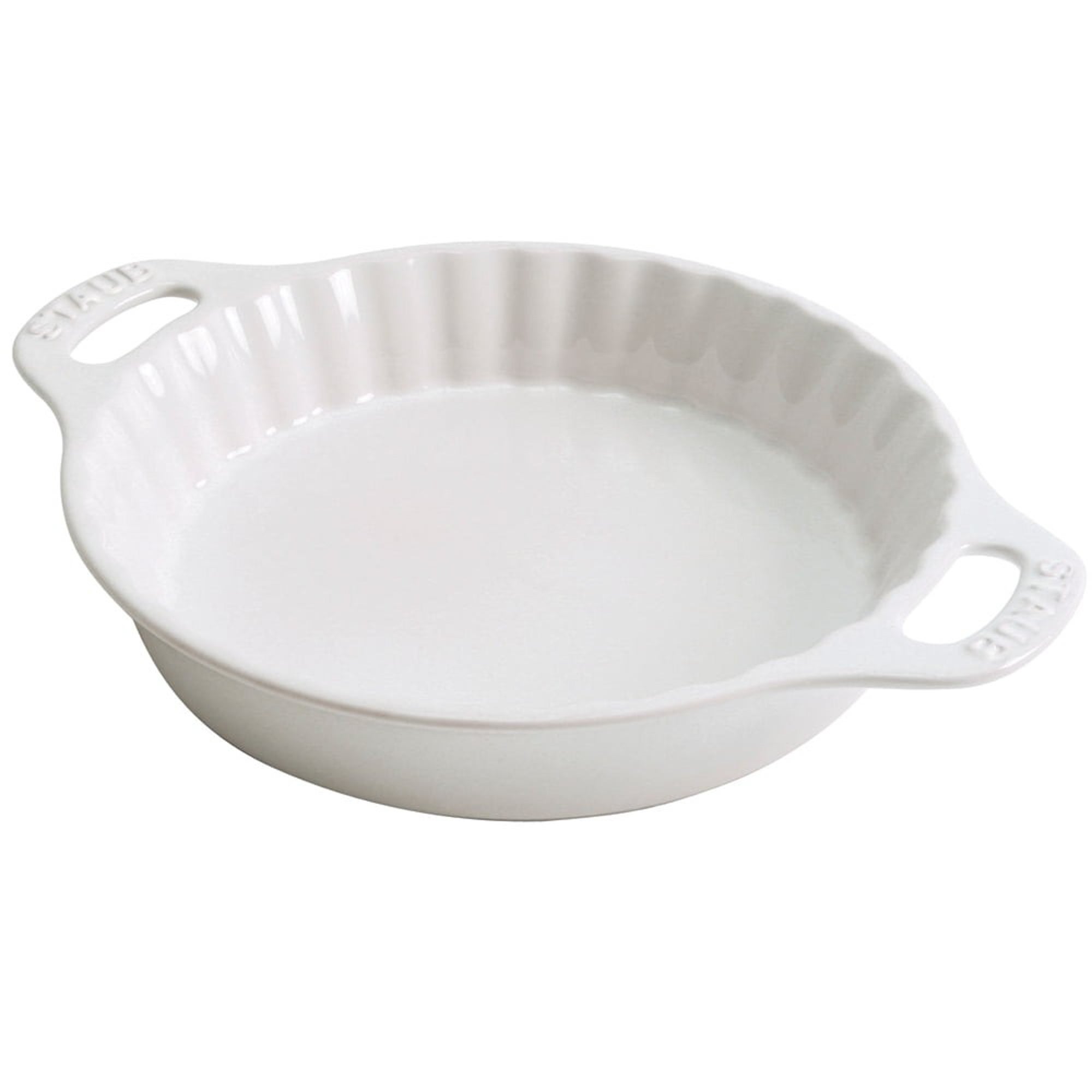 9" Round Stoneware Pie Dish White
