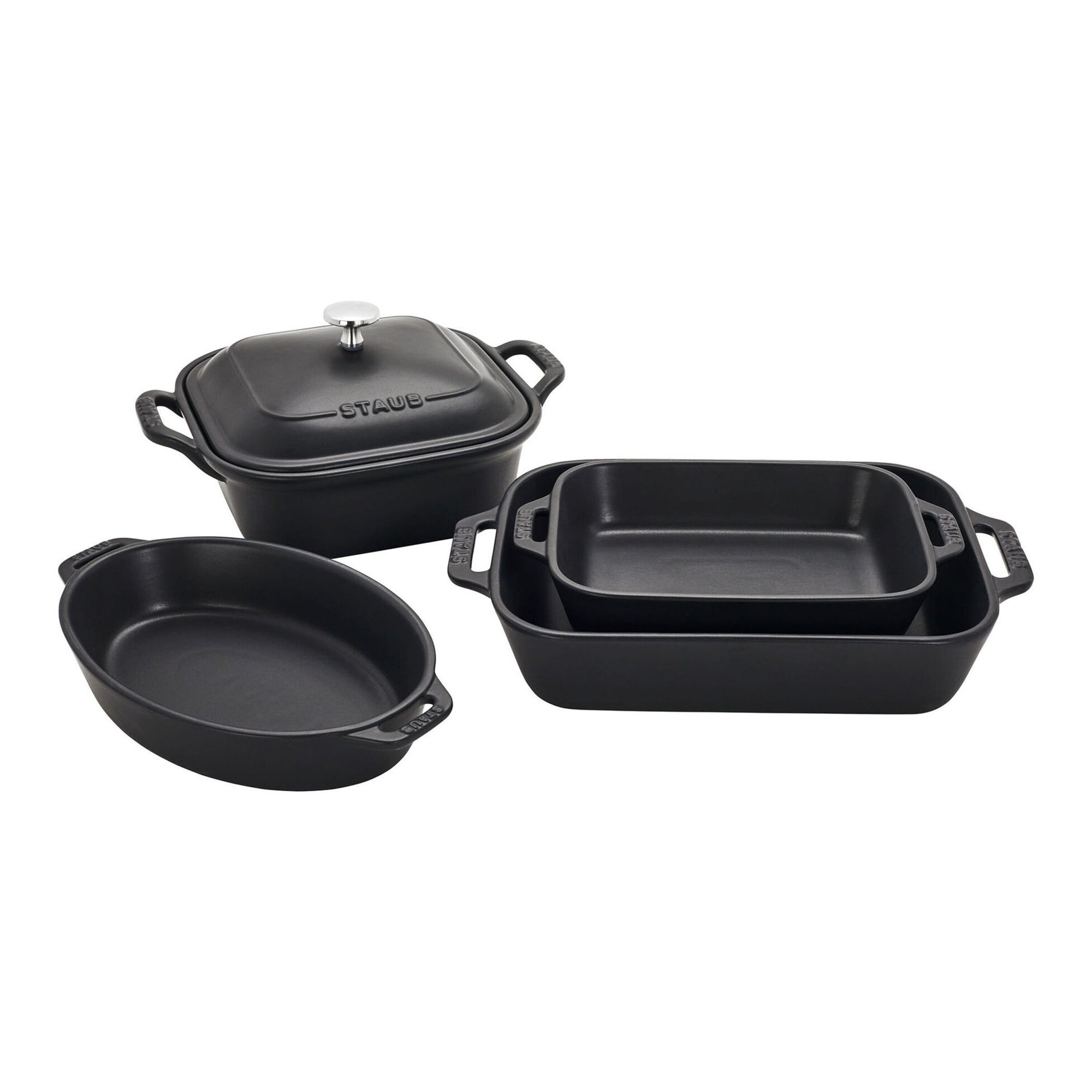 5pc Mixed Baking Dish Set Black