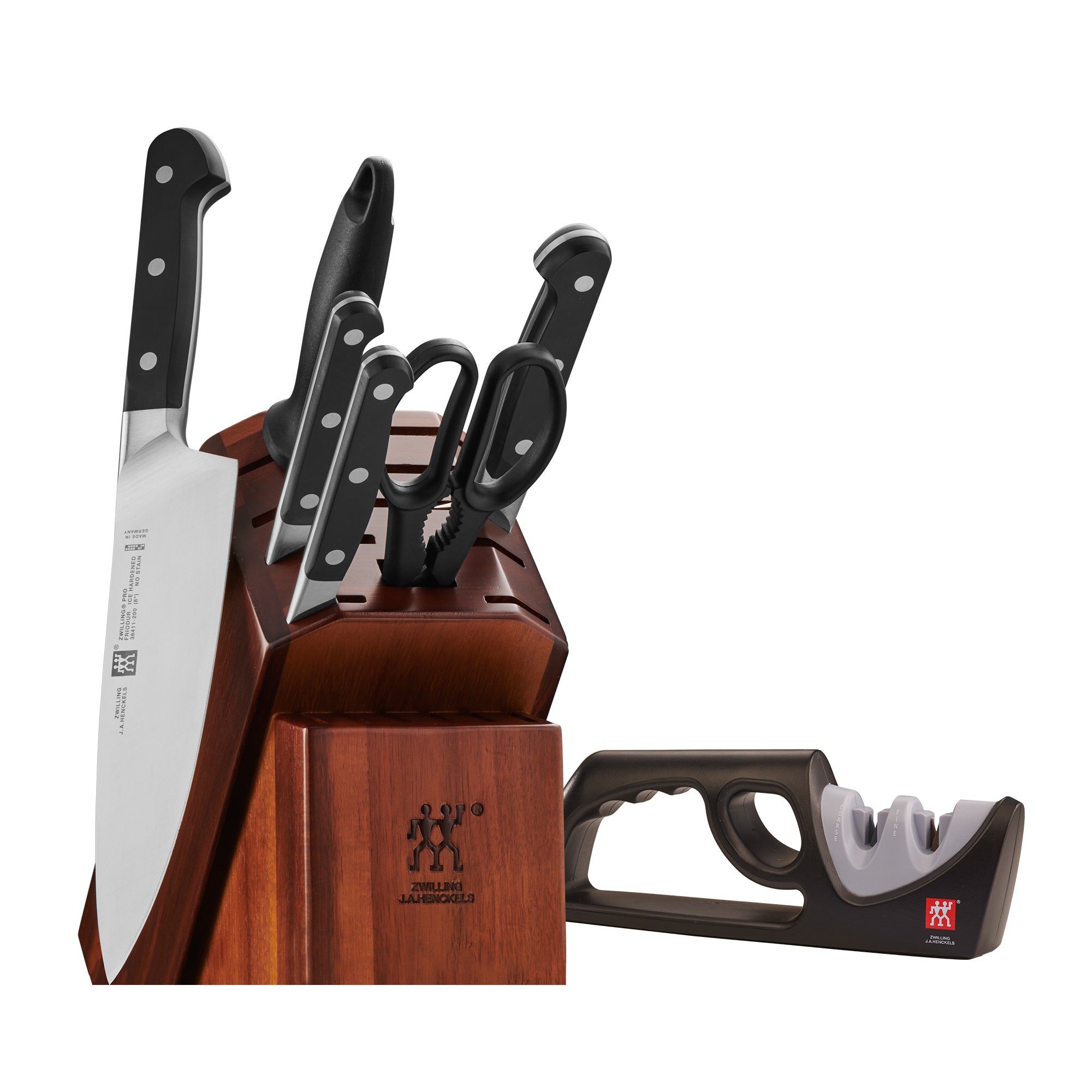 Pro 7pc Knife Block Set w/ Bonus Sharpener