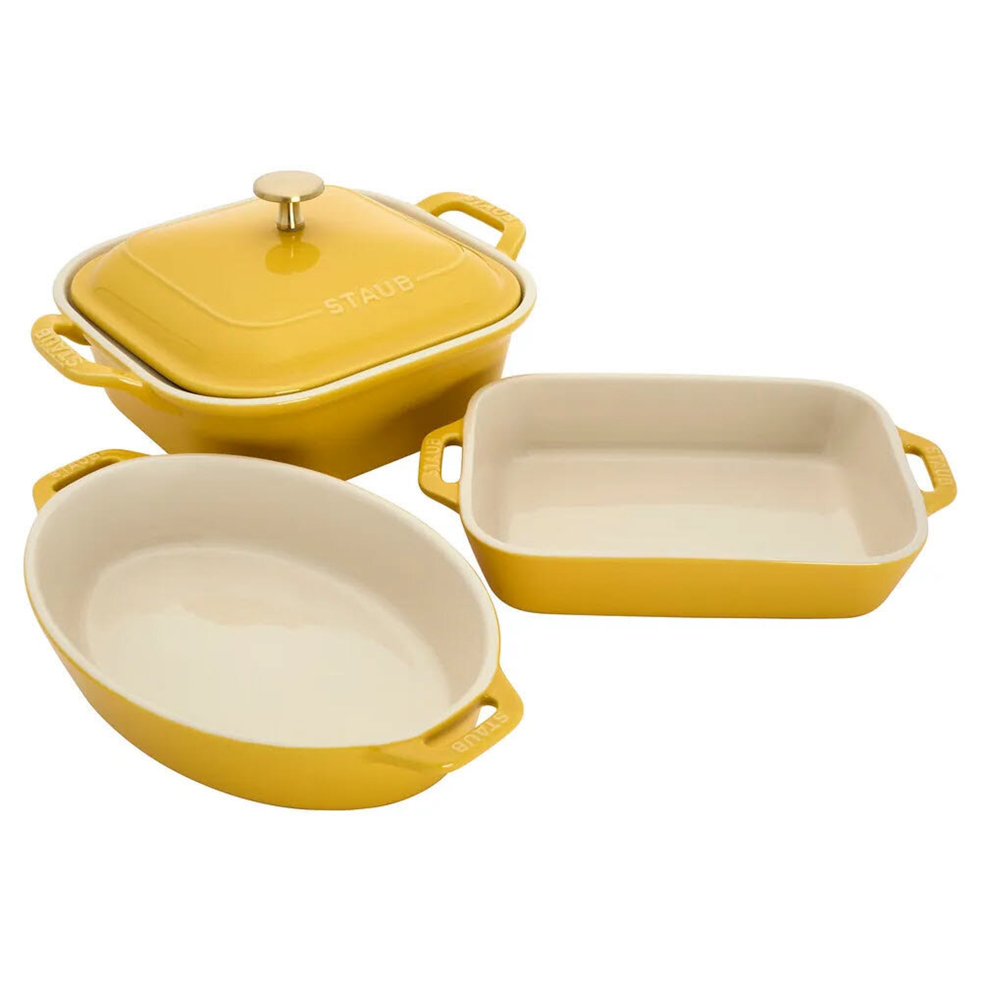 4pc Mixed Baking Dish Set Citron