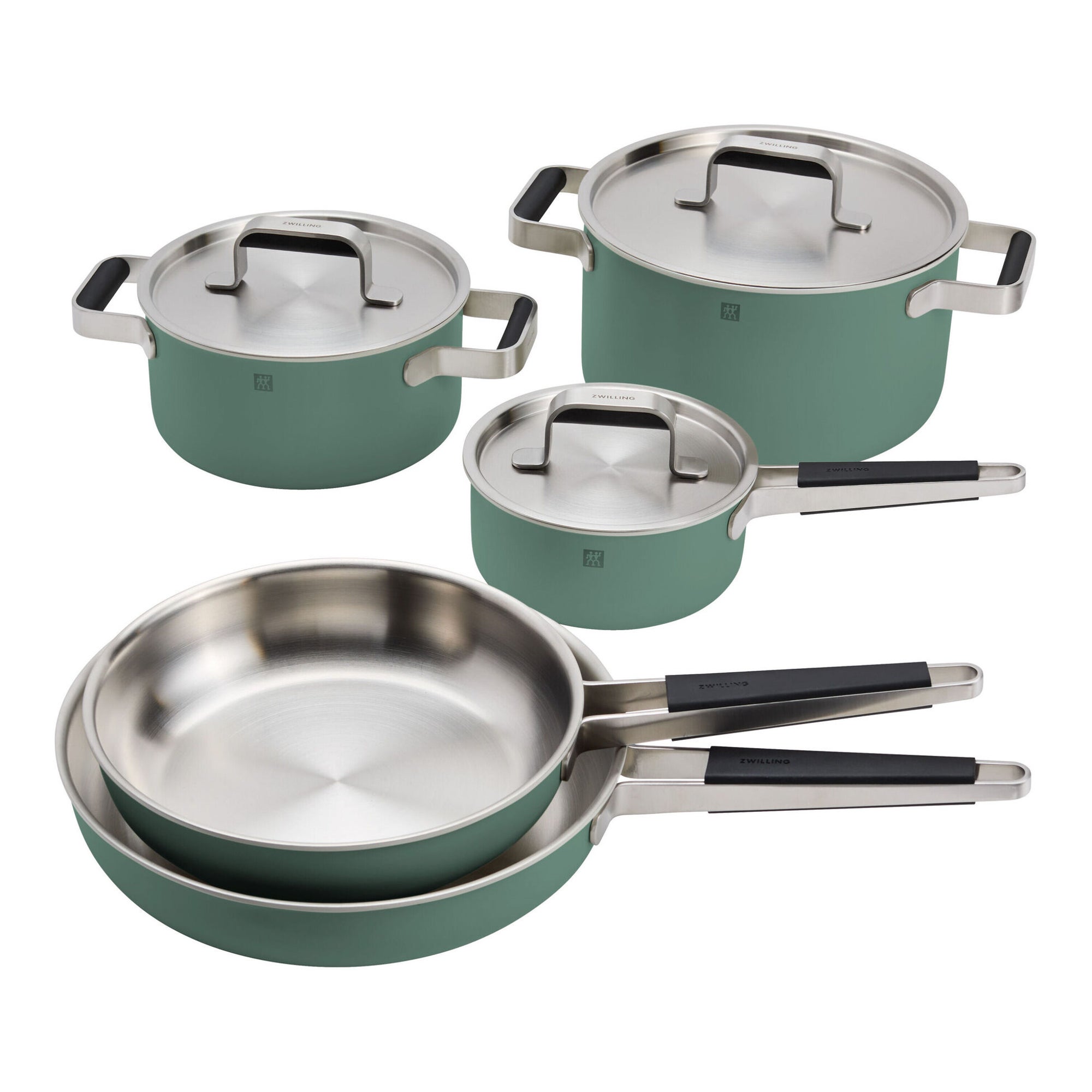 Pure 8pc Stainless Steel Cookware Set Green