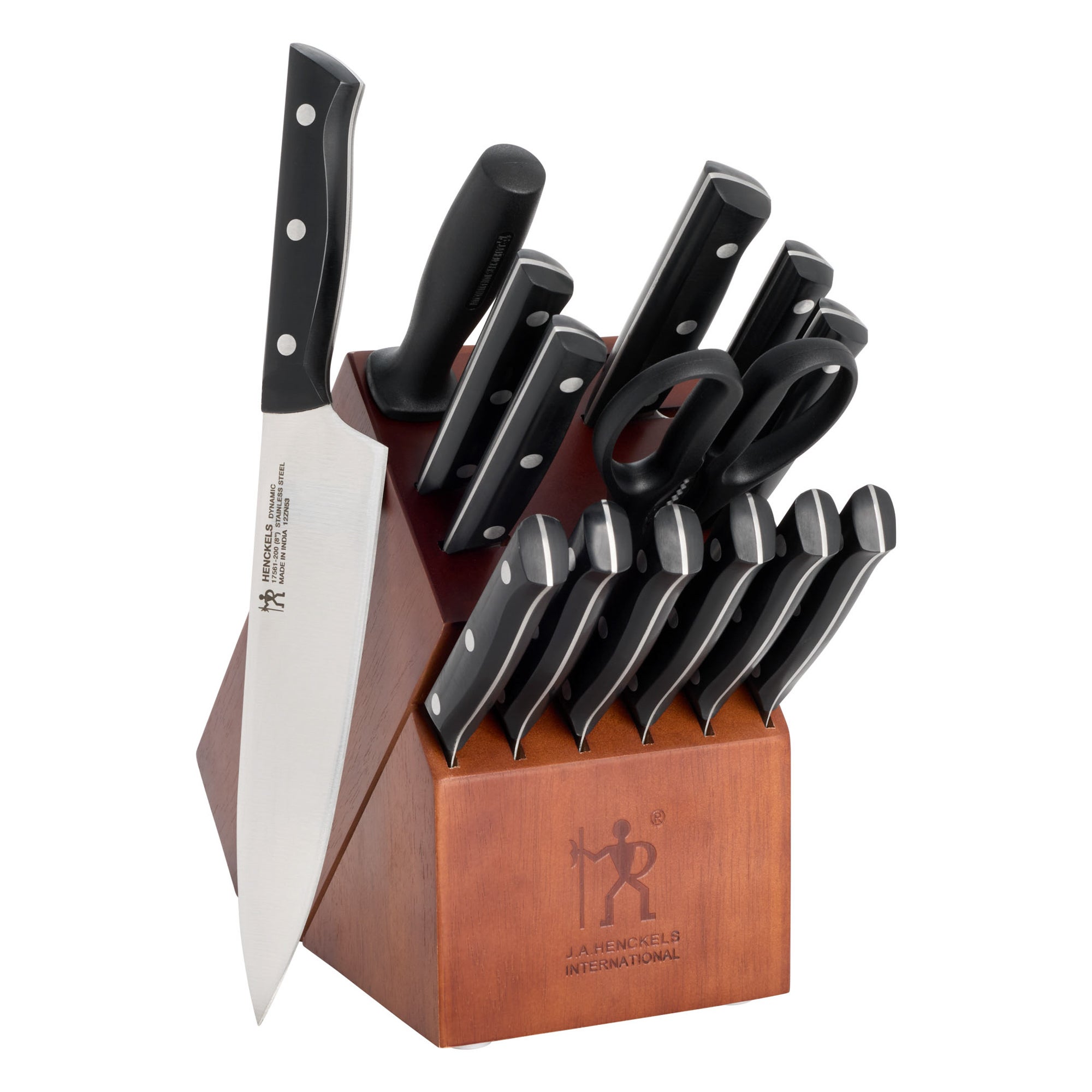 Dynamic 15pc Knife Block Set w/ Bonus Santuko Knife