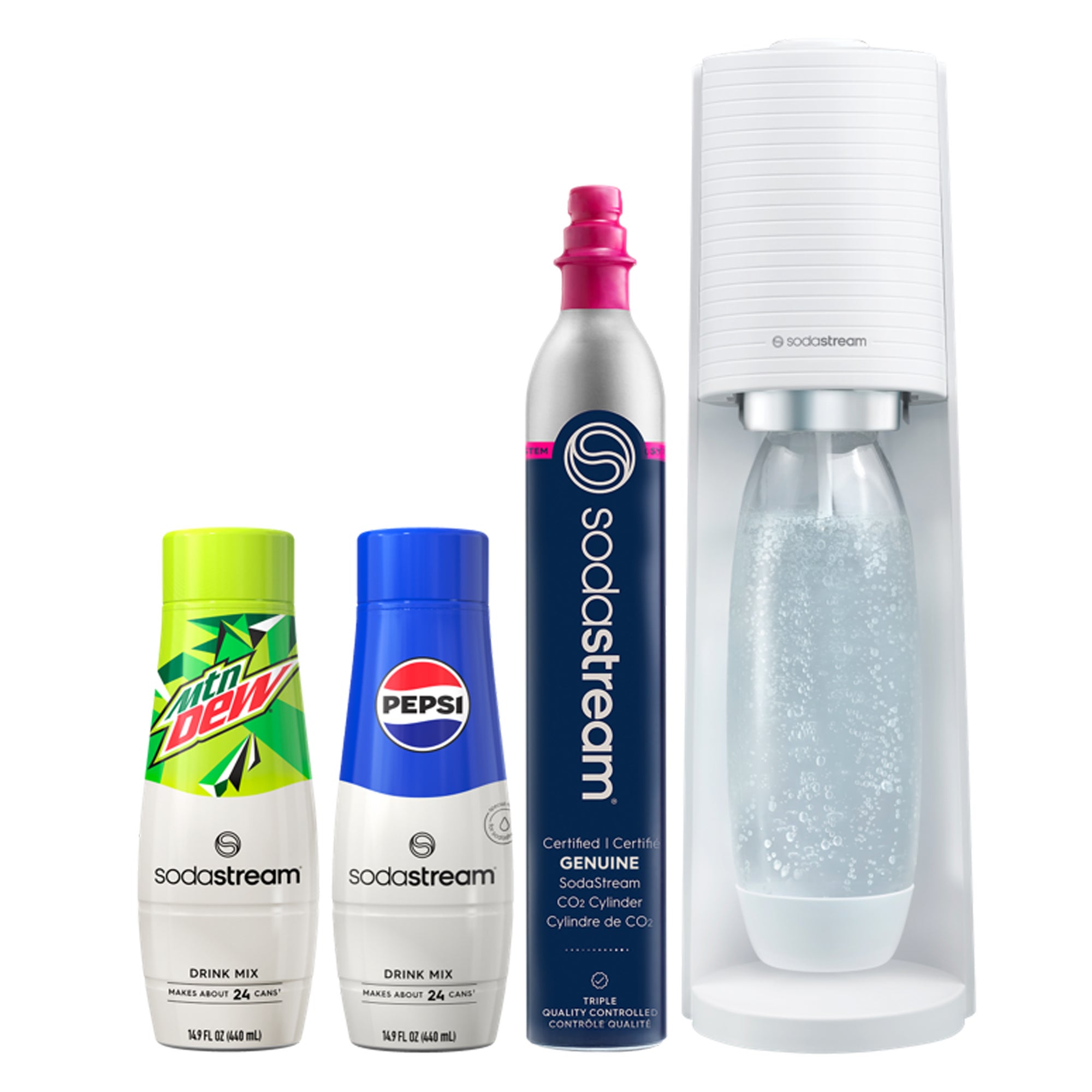 Terra Sparkling Water Maker Bundle White